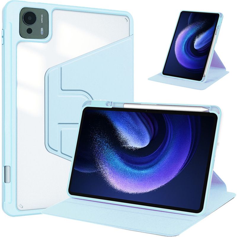 Protective Case for Xiaomi Pad 7 Ultra with Pen Holder 360 Degree Swivel Protective Stand Smart Tablet Ultra Slim Hard Case Folio Cover Transparent Back