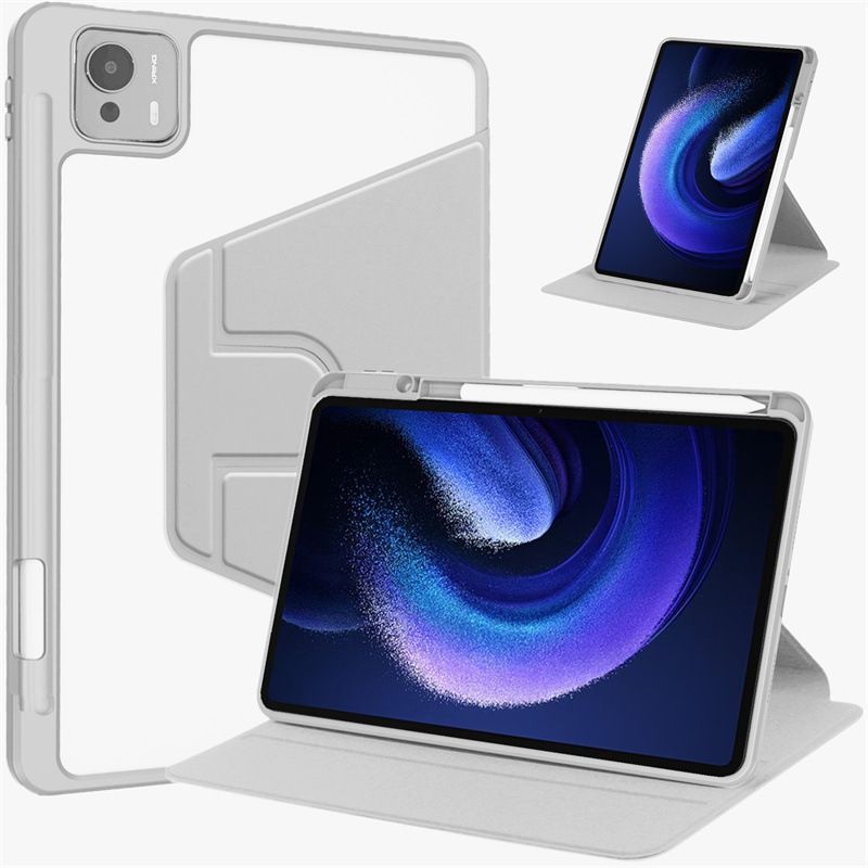 Protective Case for Xiaomi Pad 7 Ultra with Pen Holder 360 Degree Swivel Protective Stand Smart Tablet Ultra Slim Hard Case Folio Cover Transparent Back