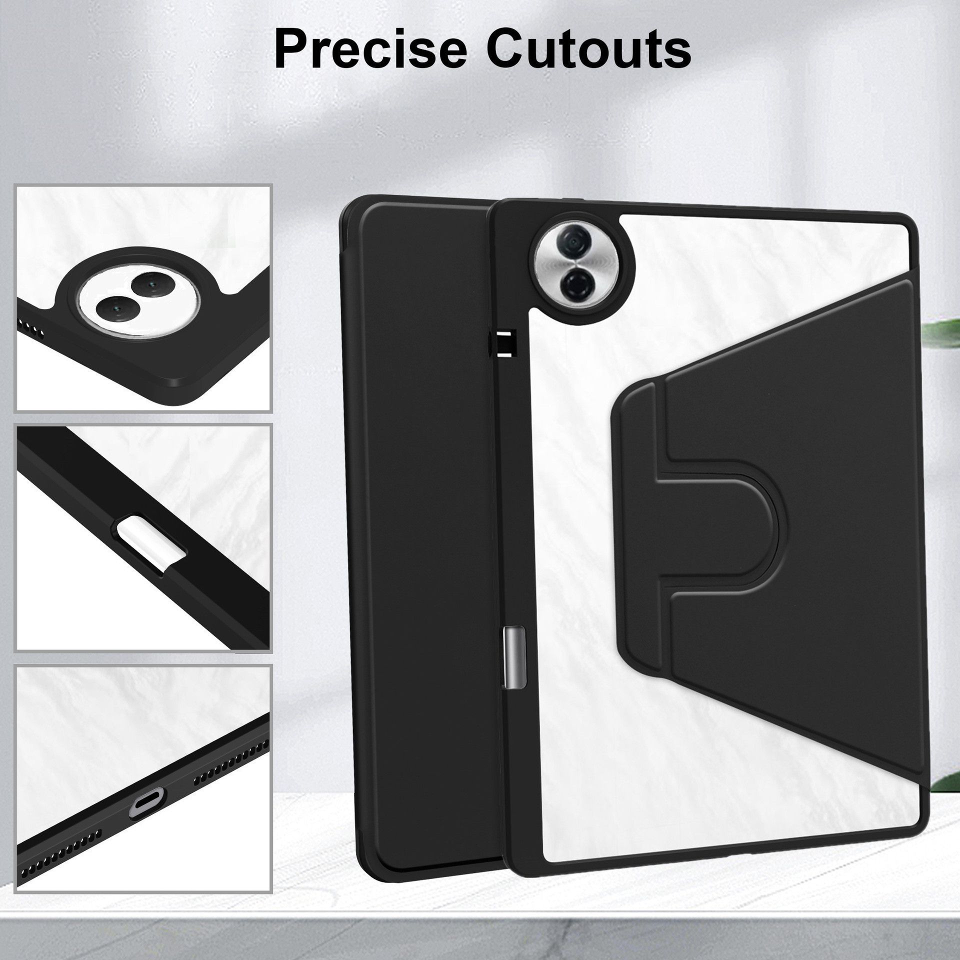Protective Case for Honor Pad 10 12.1'' with Pen Holder 360 Degree Swivel Protective Stand Smart Tablet Ultra Slim Hard Case Folio Cover Transparent Back