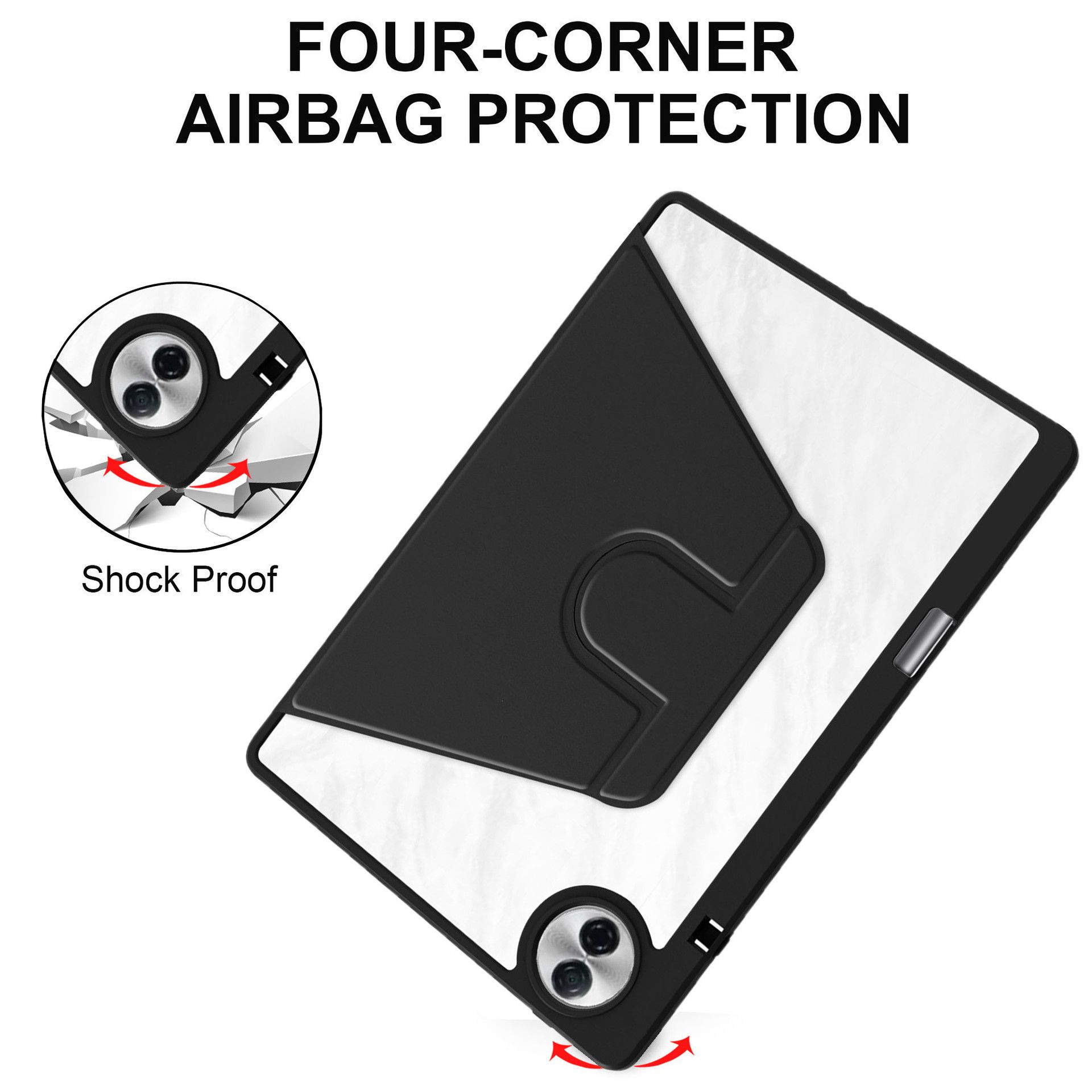 Protective Case for Honor Pad 10 12.1'' with Pen Holder 360 Degree Swivel Protective Stand Smart Tablet Ultra Slim Hard Case Folio Cover Transparent Back