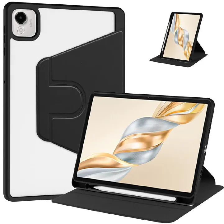 Protective Case for Honor Pad X9a 11.5-inch with Pen Holder 360 Degree Swivel Protective Stand Smart Tablet Ultra Slim Hard Case Folio Cover Transparent Back