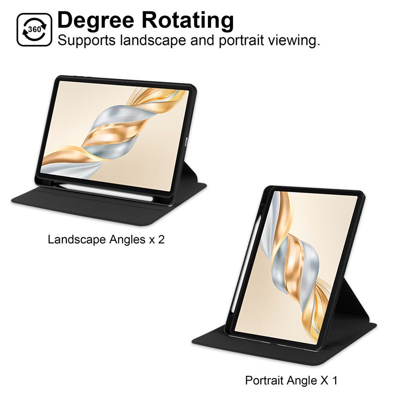 Protective Case for Honor Pad X9a 11.5-inch with Pen Holder 360 Degree Swivel Protective Stand Smart Tablet Ultra Slim Hard Case Folio Cover Transparent Back