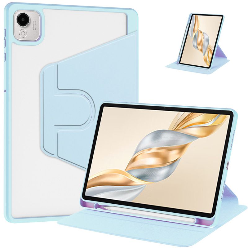 Protective Case for Honor Pad X9a 11.5-inch with Pen Holder 360 Degree Swivel Protective Stand Smart Tablet Ultra Slim Hard Case Folio Cover Transparent Back