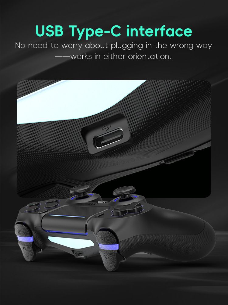 For PS4/PS4 Slim/Pro/PC Wireless Bluetooth Grip 6-Axis Sensing Elite Programming Gamepad