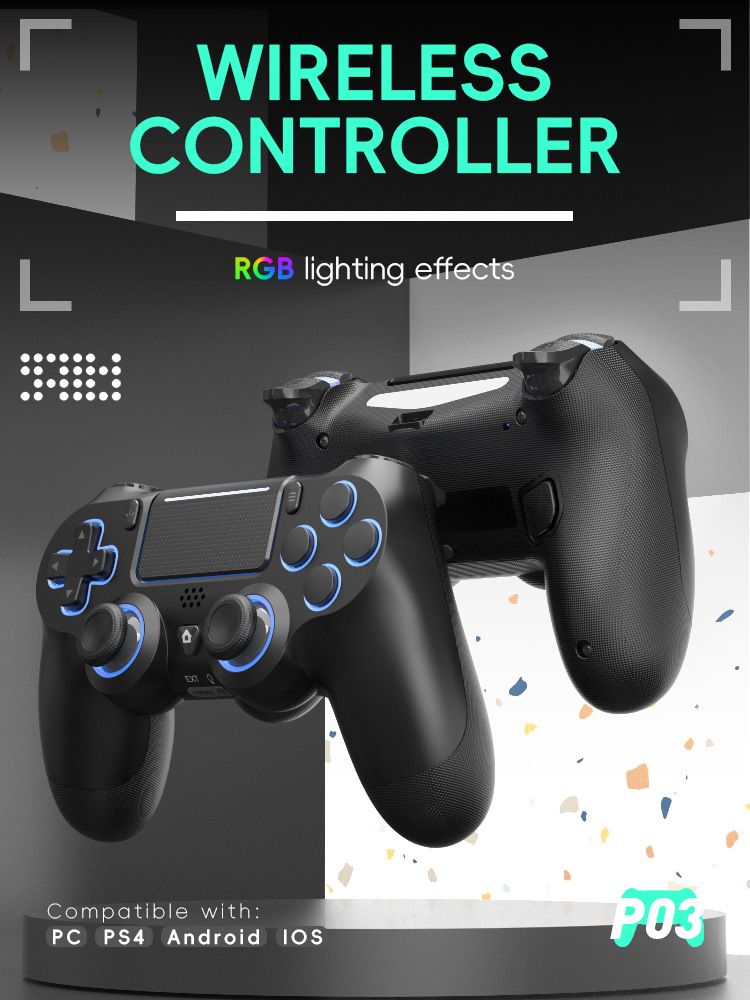 For PS4/PS4 Slim/Pro/PC Wireless Bluetooth Grip 6-Axis Sensing Elite Programming Gamepad