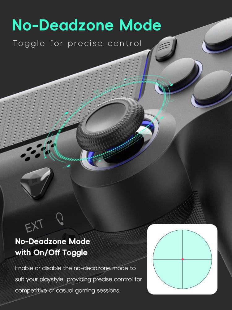 For PS4/PS4 Slim/Pro/PC Wireless Bluetooth Grip 6-Axis Sensing Elite Programming Gamepad
