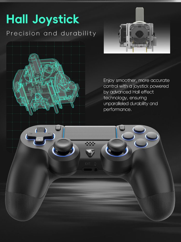For PS4/PS4 Slim/Pro/PC Wireless Bluetooth Grip 6-Axis Sensing Elite Programming Gamepad