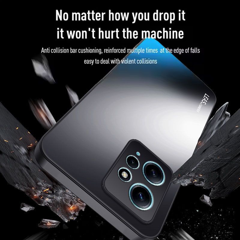 Matte Skin-feeling AG Lens Protection Hard Back Cover Case for Xiaomi Redmi Note 12 4G Soft TPU Phone Shell Bumper