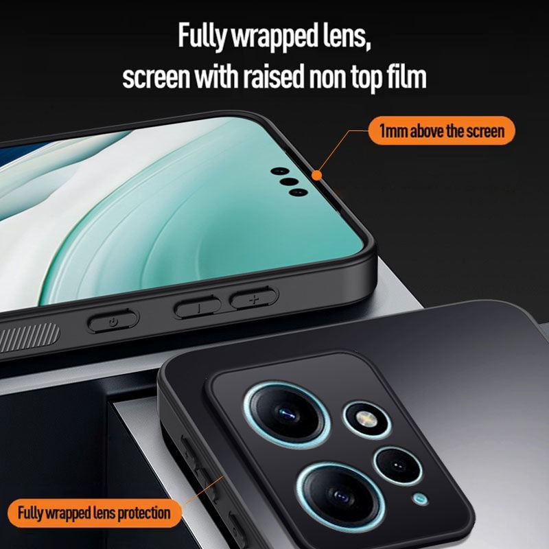 Matte Skin-feeling AG Lens Protection Hard Back Cover Case for Xiaomi Redmi Note 12 4G Soft TPU Phone Shell Bumper