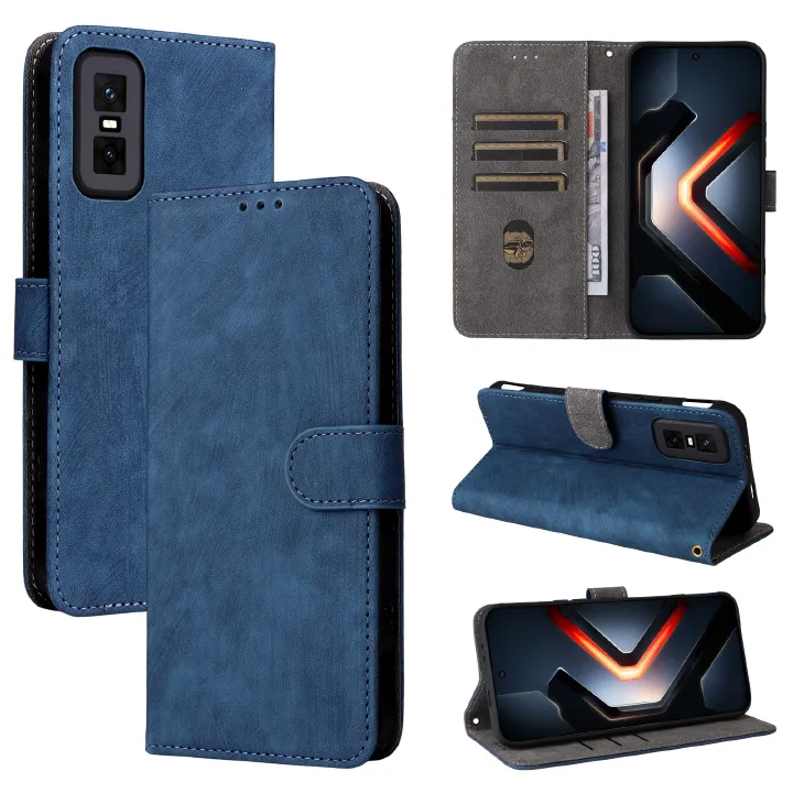 Flip Cover for Infinix GT 30 Pro PU Leather Phone Case Full-Body Protection Shockproof [RFID Blocking] Wallet Cover With Hand Strap