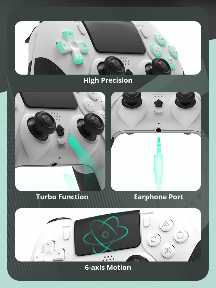 For PS4/Slim/Pro Console Wireless Bluetooth Gamepad with Somatosensory Six-axis Vibration