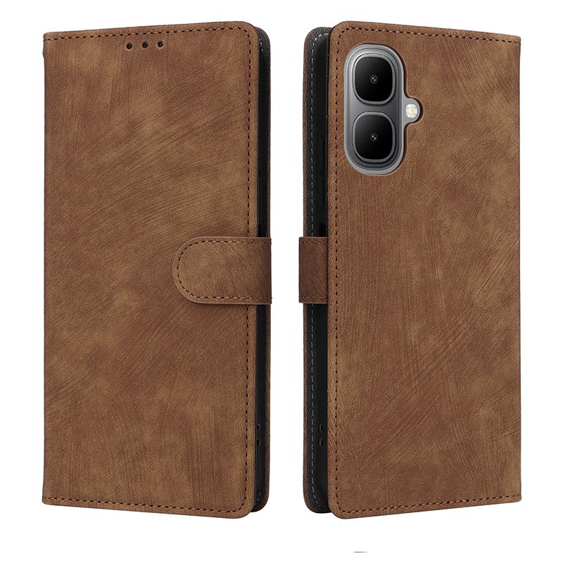 Flip Cover for Infinix Smart 10, 6.67" / Tecno Pop 10 4G PU Leather Phone Case Full-Body Protection Shockproof Wallet Cover With Hand Strap