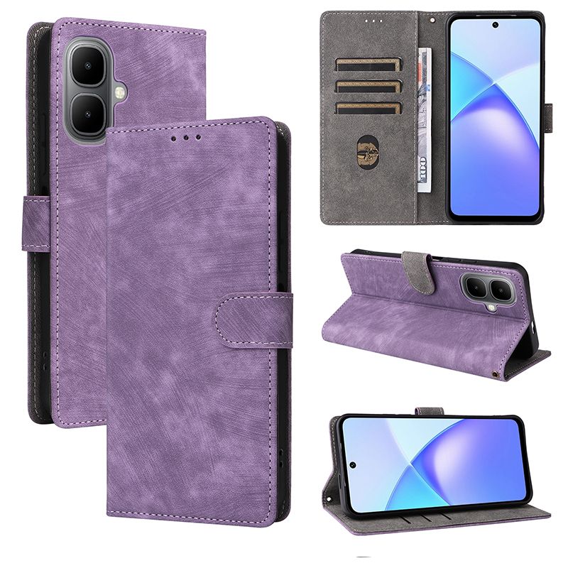 Flip Cover for Infinix Smart 10, 6.67" / Tecno Pop 10 4G PU Leather Phone Case Full-Body Protection Shockproof Wallet Cover With Hand Strap