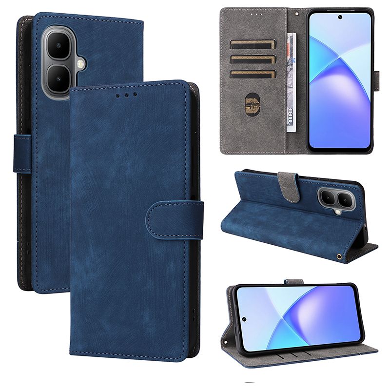 Flip Cover for Infinix Smart 10, 6.67" / Tecno Pop 10 4G PU Leather Phone Case Full-Body Protection Shockproof Wallet Cover With Hand Strap