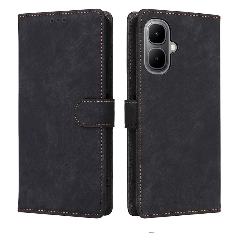 Flip Cover for Infinix Smart 10, 6.67" / Tecno Pop 10 4G PU Leather Phone Case Full-Body Protection Shockproof Wallet Cover With Hand Strap