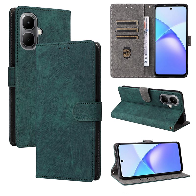 Flip Cover for Infinix Smart 10, 6.67" / Tecno Pop 10 4G PU Leather Phone Case Full-Body Protection Shockproof Wallet Cover With Hand Strap