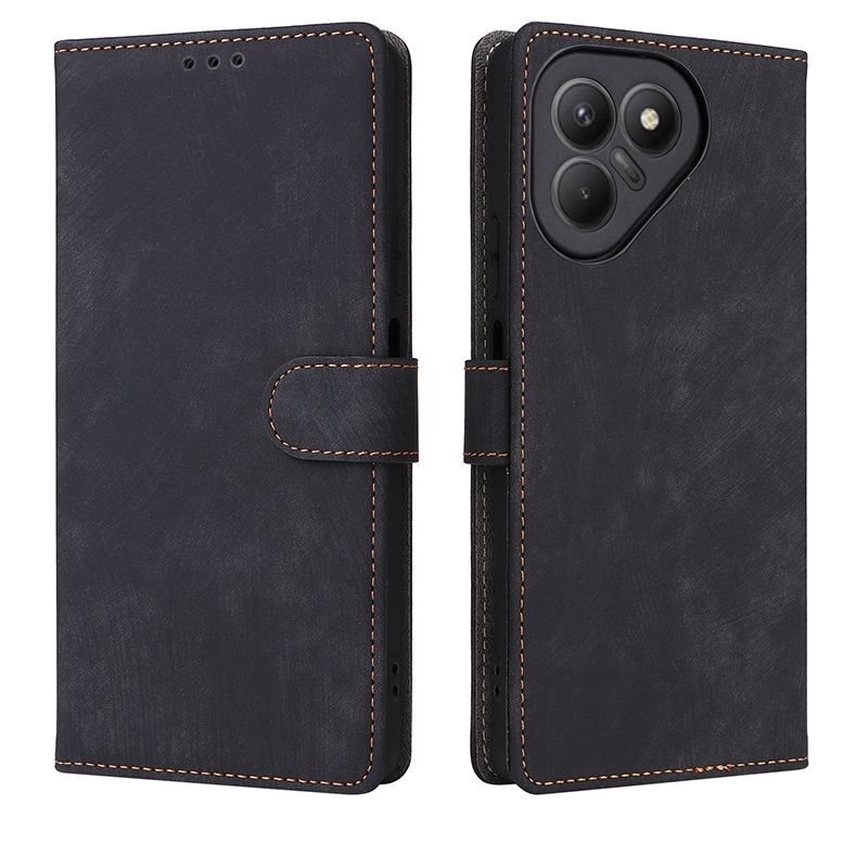 Flip Cover for Tecno Pova 7 4G PU Leather Phone Case Full-Body Protection Shockproof Wallet Cover With Hand Strap