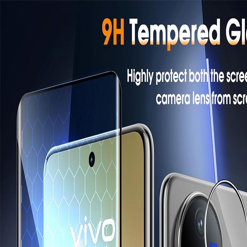 [2 Pack] 3D Curved Full Coverage Screen Protector for Vivo V50 9H Tempered Glass Film,HD Clear Scratch Resistant,Bubble-Free