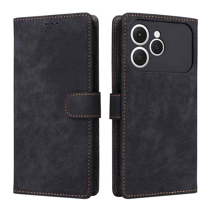 Flip Cover for Tecno Spark 40, 6.67'' PU Leather Phone Case Full-Body Protection Shockproof [RFID Blocking] Wallet Cover With Hand Strap