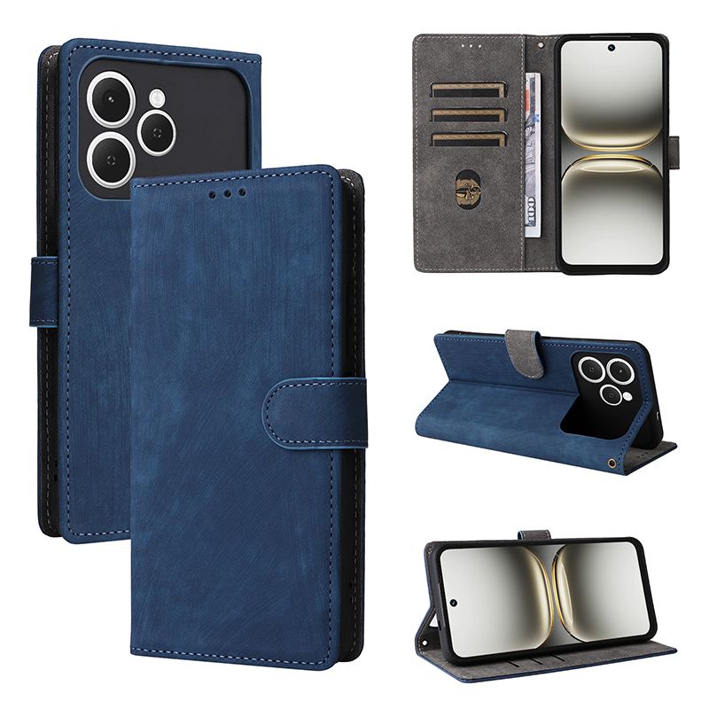 Flip Cover for Tecno Spark 40, 6.67'' PU Leather Phone Case Full-Body Protection Shockproof [RFID Blocking] Wallet Cover With Hand Strap