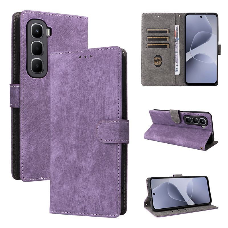 Flip Cover for Infinix Hot 60i PU Leather Phone Case Full-Body Protection Shockproof [RFID Blocking] Wallet Cover With Hand Strap