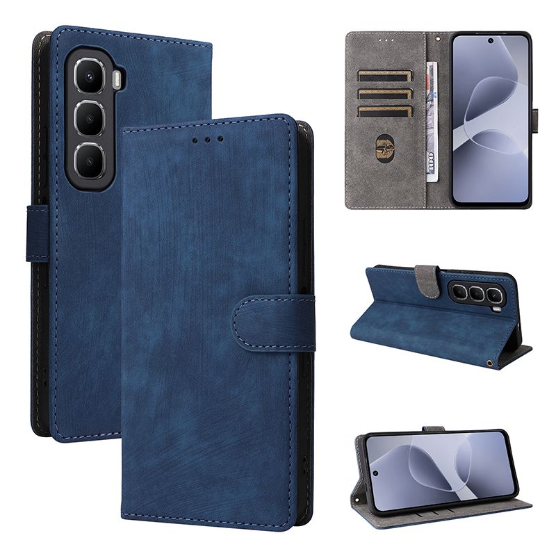 Flip Cover for Infinix Hot 60i PU Leather Phone Case Full-Body Protection Shockproof [RFID Blocking] Wallet Cover With Hand Strap