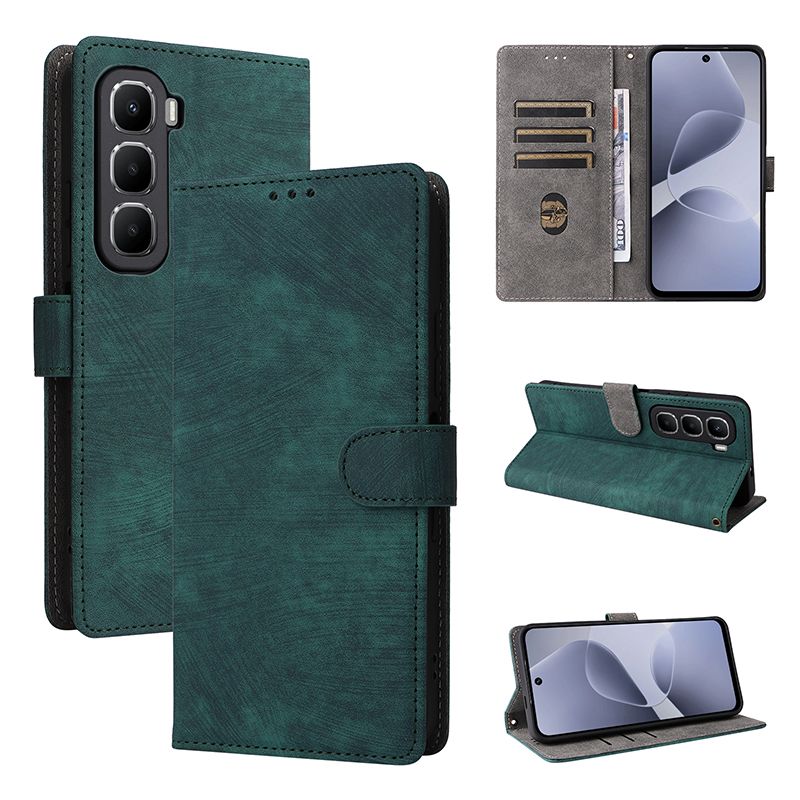 Flip Cover for Infinix Hot 60i PU Leather Phone Case Full-Body Protection Shockproof [RFID Blocking] Wallet Cover With Hand Strap