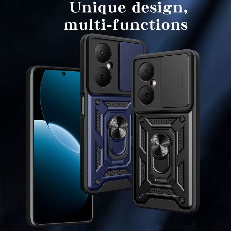 Luxury Slide Camera Lens Cover Case for Huawei Nova Y73 Vehicle Mounted Magnetic Kickstand Case