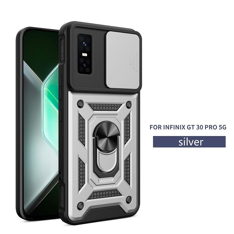 Luxury Slide Camera Lens Cover Case for Infinix GT 30 Pro Vehicle Mounted Magnetic Kickstand Case