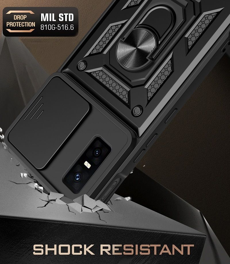 Luxury Slide Camera Lens Cover Case for Infinix GT 30 Pro Vehicle Mounted Magnetic Kickstand Case