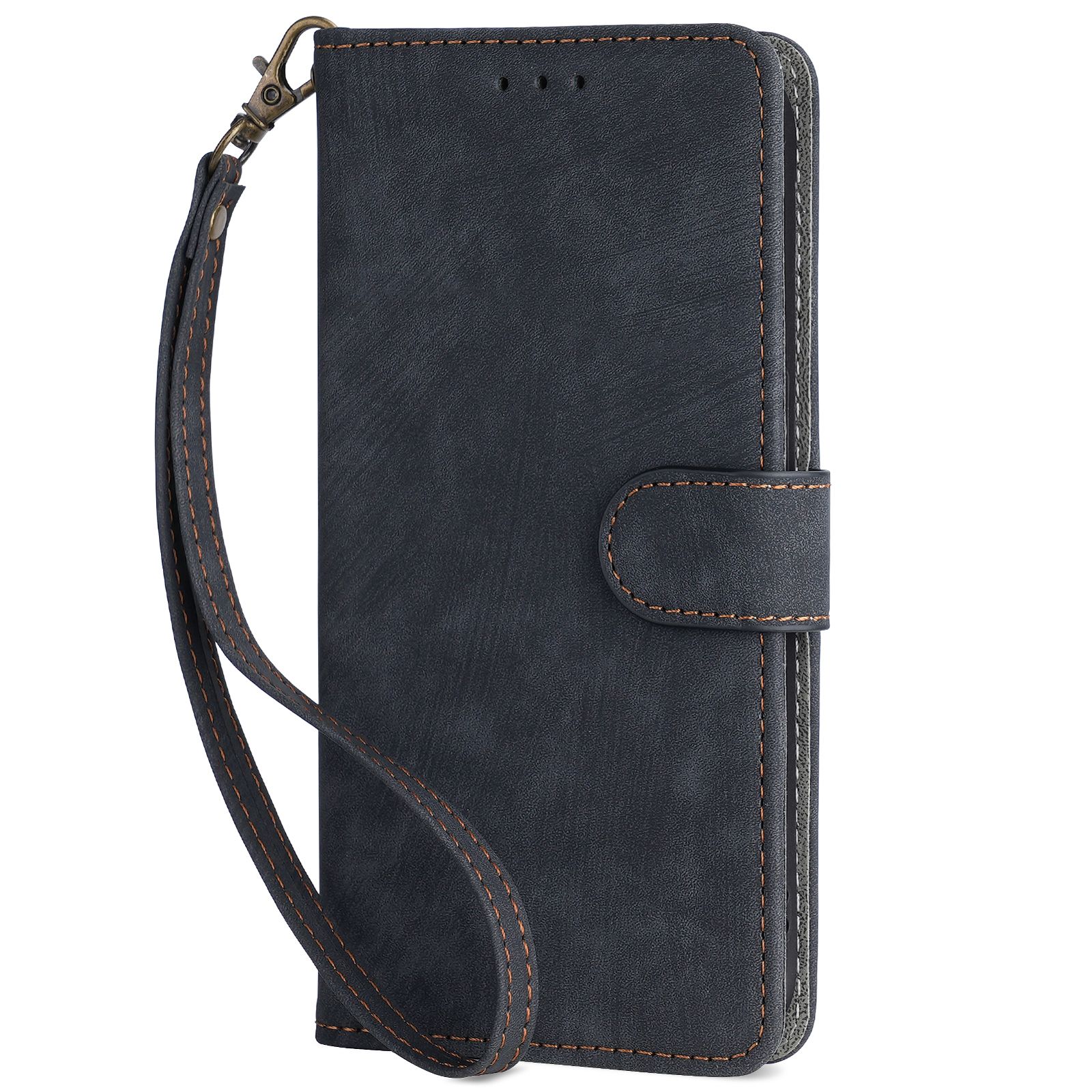 Flip Cover for Infinix HOT 60 Pro Plus 6.78'' PU Leather Phone Case Full-Body Protection Shockproof [RFID Blocking] Wallet Cover With Hand Strap