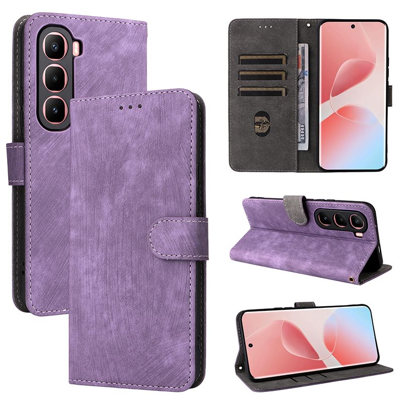 Flip Cover for Infinix HOT 60 Pro Plus 6.78'' PU Leather Phone Case Full-Body Protection Shockproof [RFID Blocking] Wallet Cover With Hand Strap