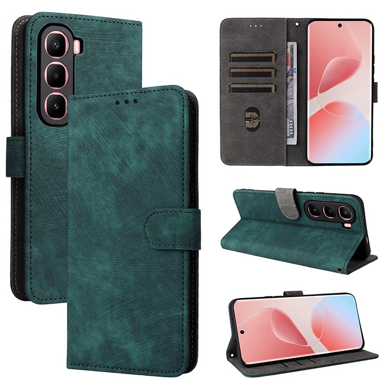 Flip Cover for Infinix HOT 60 Pro Plus 6.78'' PU Leather Phone Case Full-Body Protection Shockproof [RFID Blocking] Wallet Cover With Hand Strap