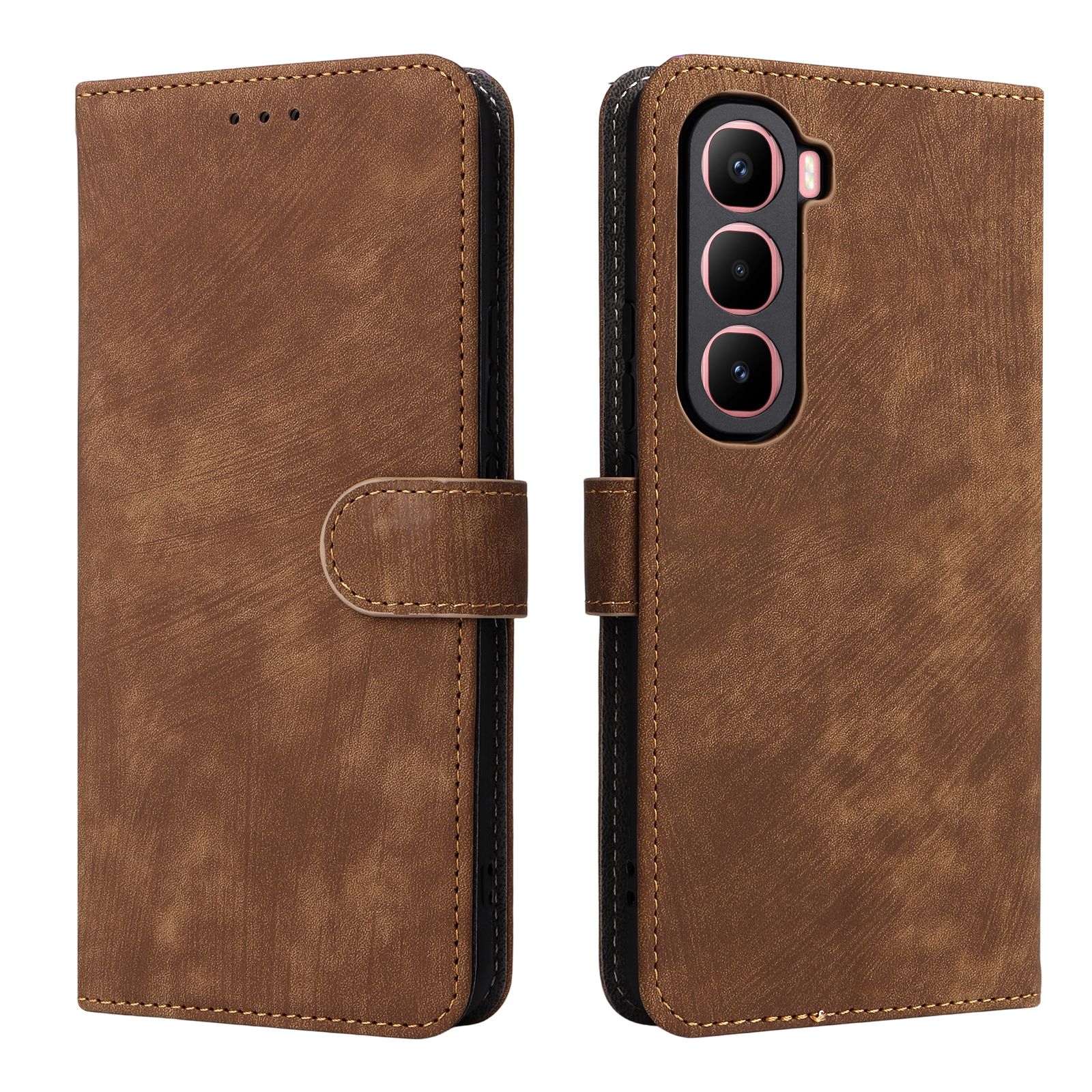 Flip Cover for Infinix HOT 60 Pro Plus 6.78'' PU Leather Phone Case Full-Body Protection Shockproof [RFID Blocking] Wallet Cover With Hand Strap