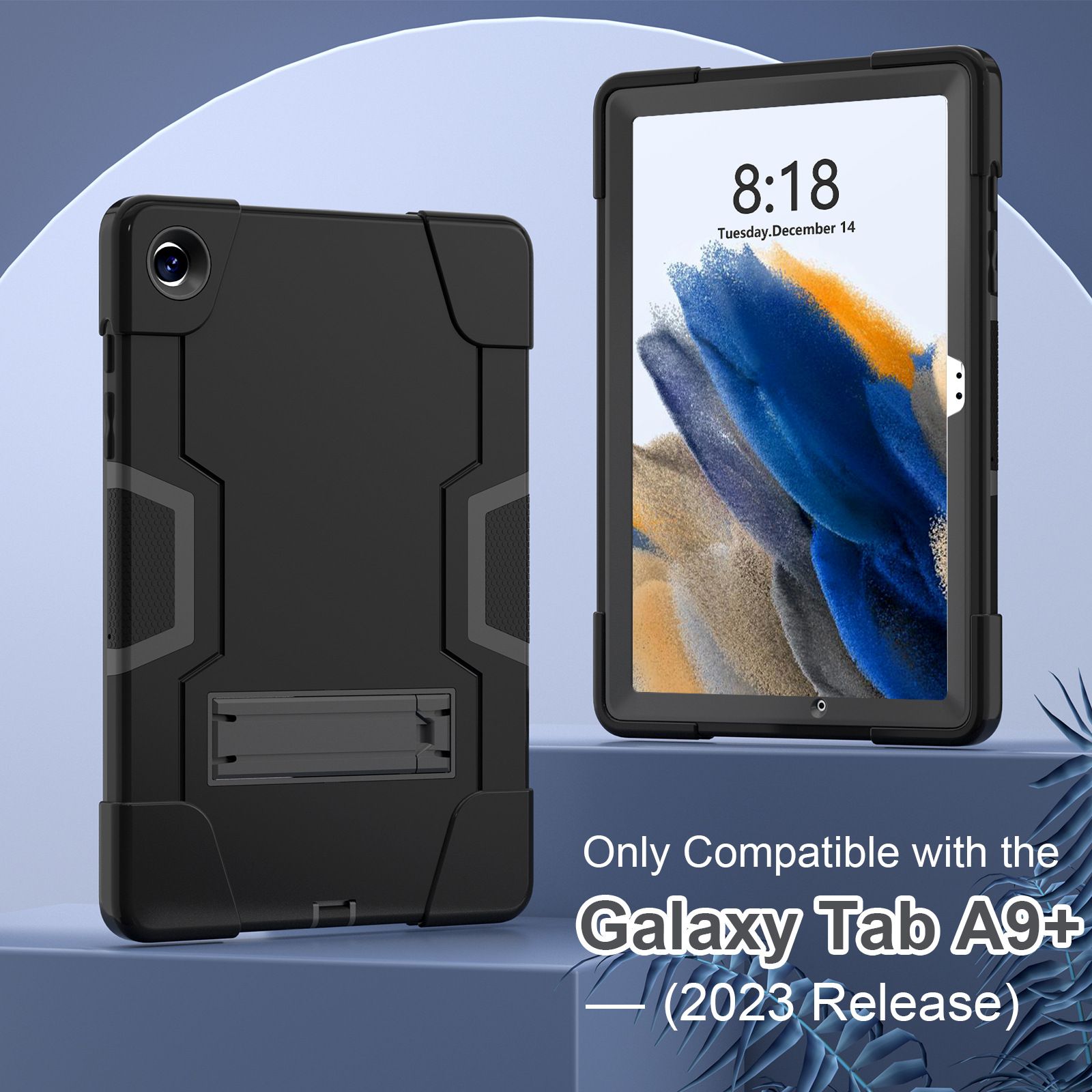 Heavy Duty Silicone Shockproof Design Cover With Kickstand forSamsung Galaxy Tab A9 Plus,Tab A8 10.5'',Tab S6 Lite,S10 FE 10.9 2025/S9 11/S9 FE 10.9
