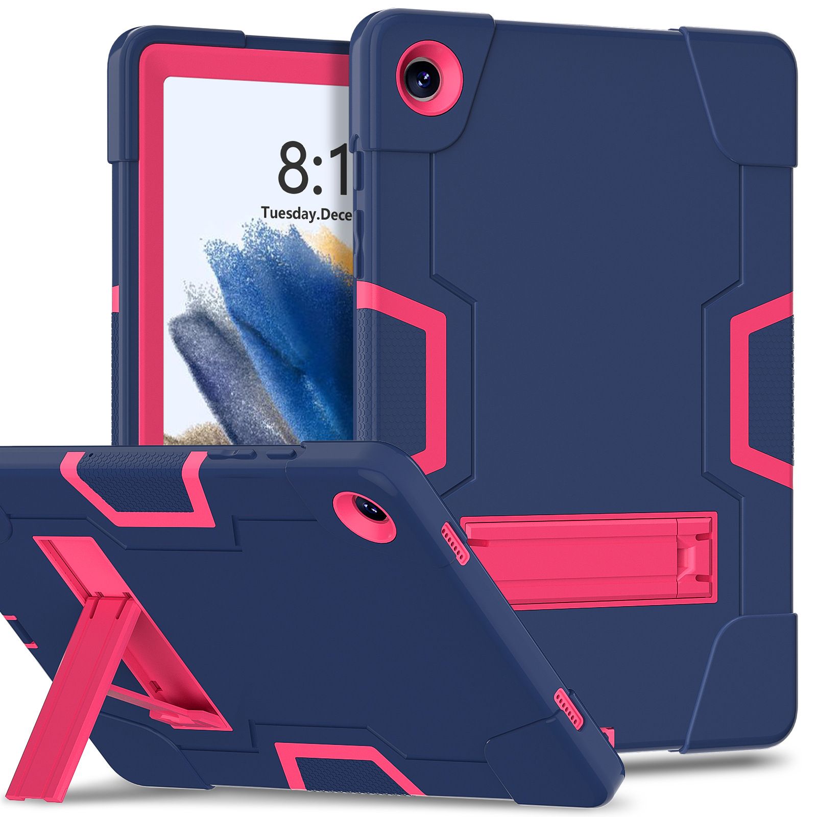 Heavy Duty Silicone Shockproof Design Cover With Kickstand forSamsung Galaxy Tab A9 Plus,Tab A8 10.5'',Tab S6 Lite,S10 FE 10.9 2025/S9 11/S9 FE 10.9