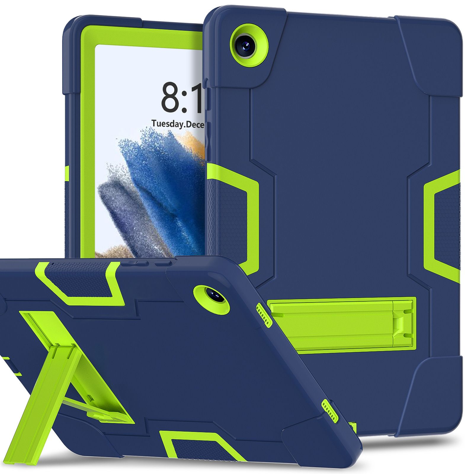 Heavy Duty Silicone Shockproof Design Cover With Kickstand forSamsung Galaxy Tab A9 Plus,Tab A8 10.5'',Tab S6 Lite,S10 FE 10.9 2025/S9 11/S9 FE 10.9