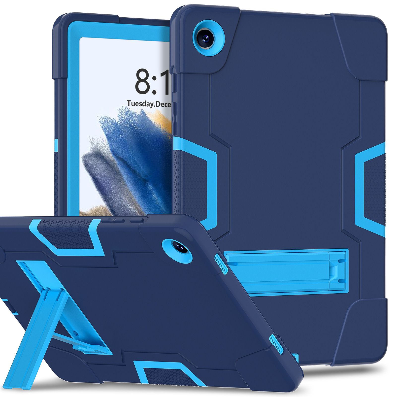 Heavy Duty Silicone Shockproof Design Cover With Kickstand forSamsung Galaxy Tab A9 Plus,Tab A8 10.5'',Tab S6 Lite,S10 FE 10.9 2025/S9 11/S9 FE 10.9