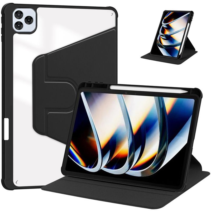 Rotating Protective Cover for itel VistaTab 10 /10.1"  inch / itel VistaTab 11 /10.1" inch With Pen Holder, 360 Degree Rotating Protective Bracket Cover Transparent Back, Automatic Wake-Up/Sleep