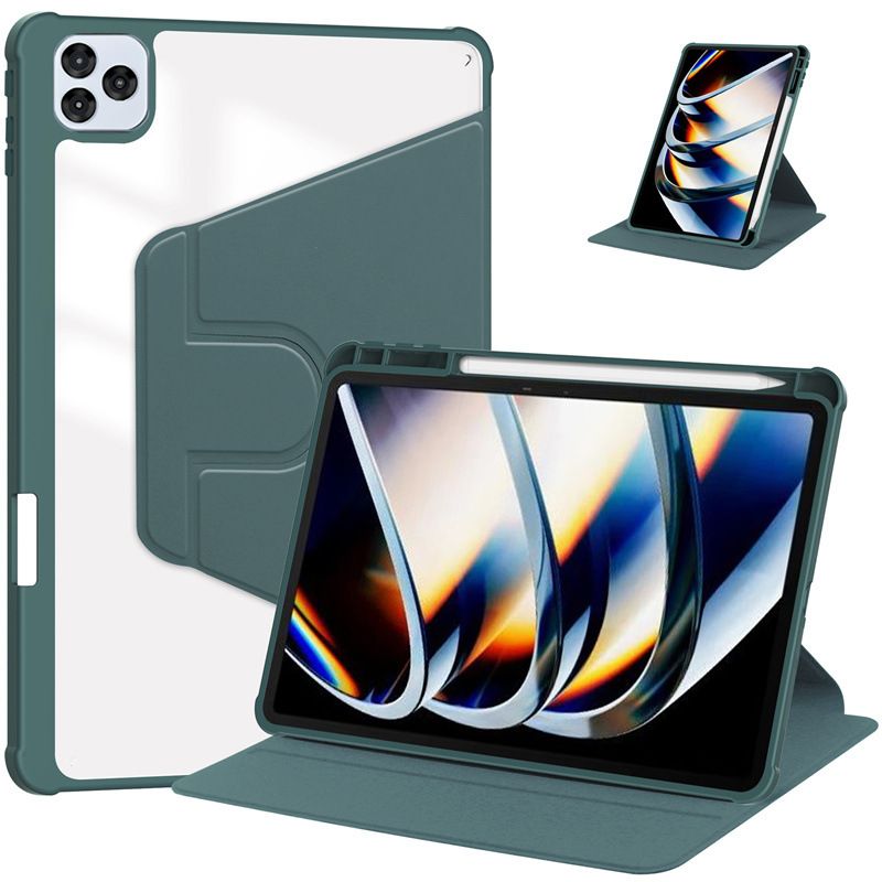 Rotating Protective Cover for itel VistaTab 10 /10.1"  inch / itel VistaTab 11 /10.1" inch With Pen Holder, 360 Degree Rotating Protective Bracket Cover Transparent Back, Automatic Wake-Up/Sleep