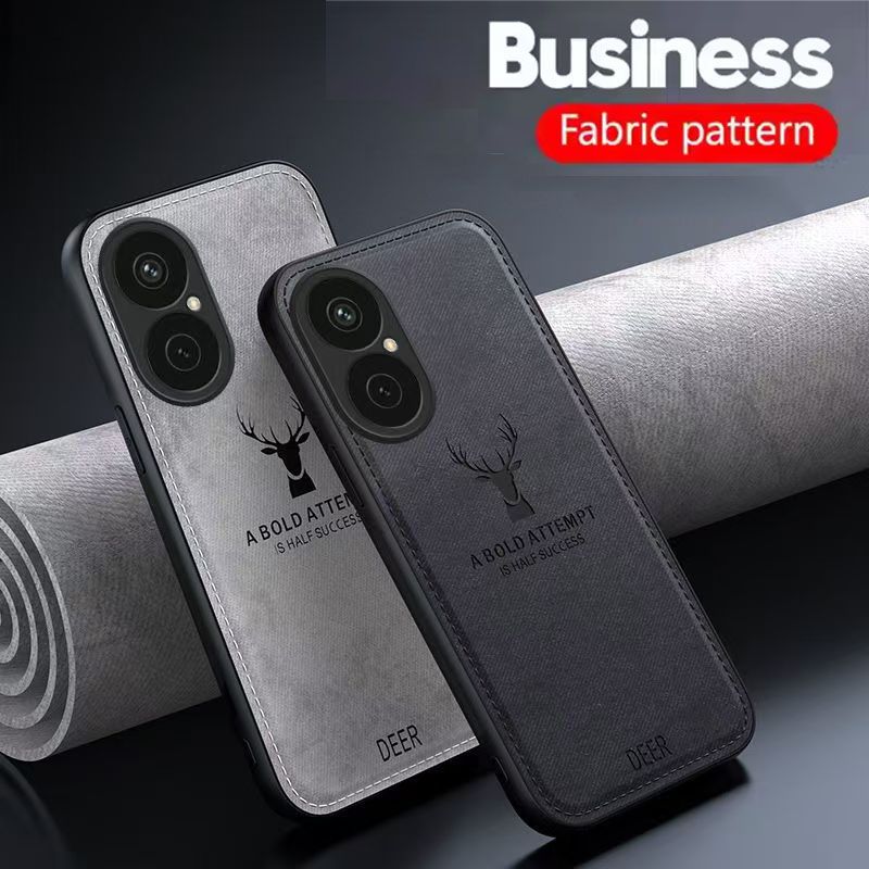 Luxury Cloth Leather Deer Head Pattern Phone Case for Huawei Nova Y73 Shockproof Soft Shell Cover