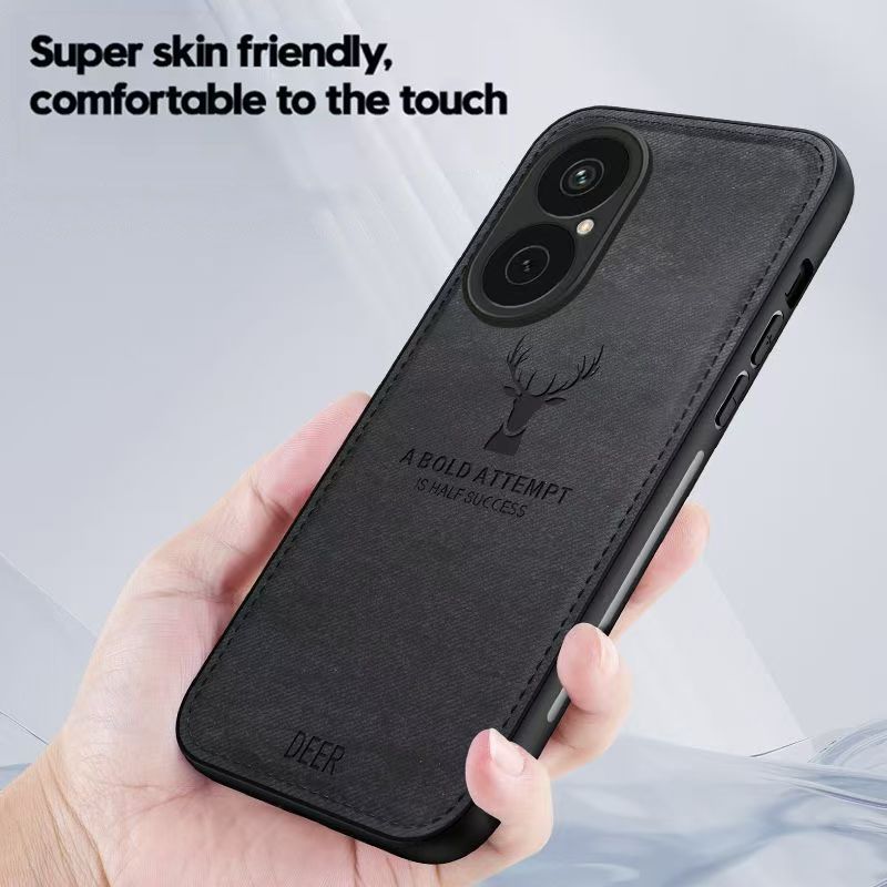 Luxury Cloth Leather Deer Head Pattern Phone Case for Huawei Nova Y73 Shockproof Soft Shell Cover