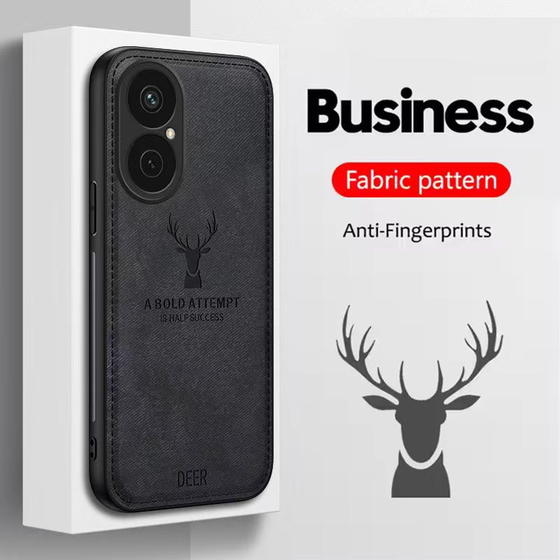 Luxury Cloth Leather Deer Head Pattern Phone Case for Huawei Nova Y73 Shockproof Soft Shell Cover