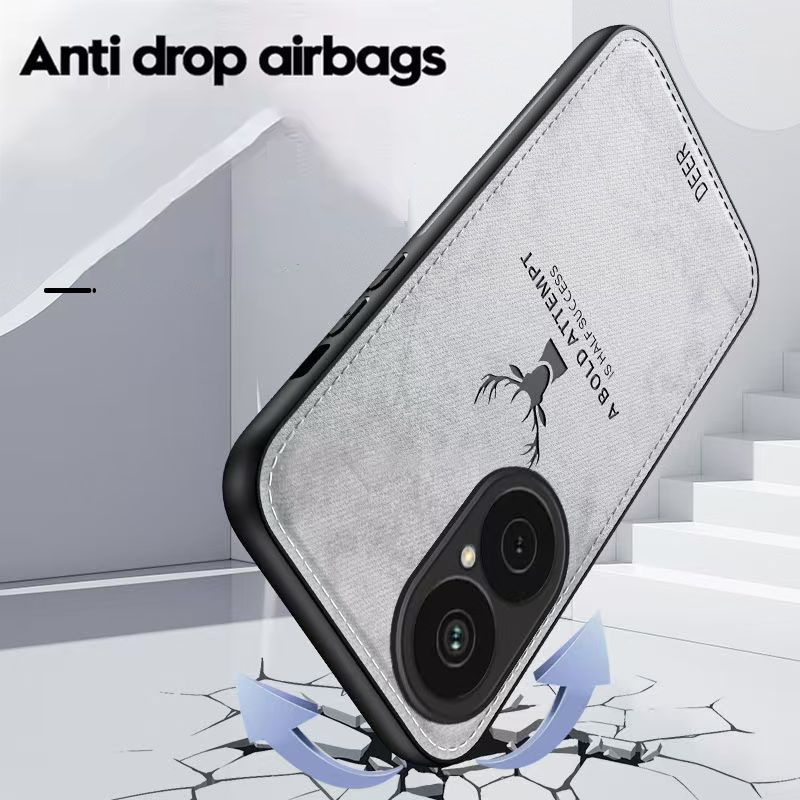 Luxury Cloth Leather Deer Head Pattern Phone Case for Huawei Nova Y73 Shockproof Soft Shell Cover