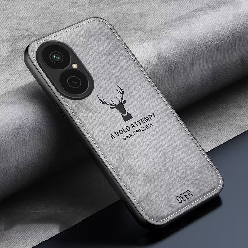 Luxury Cloth Leather Deer Head Pattern Phone Case for Huawei Nova Y73 Shockproof Soft Shell Cover