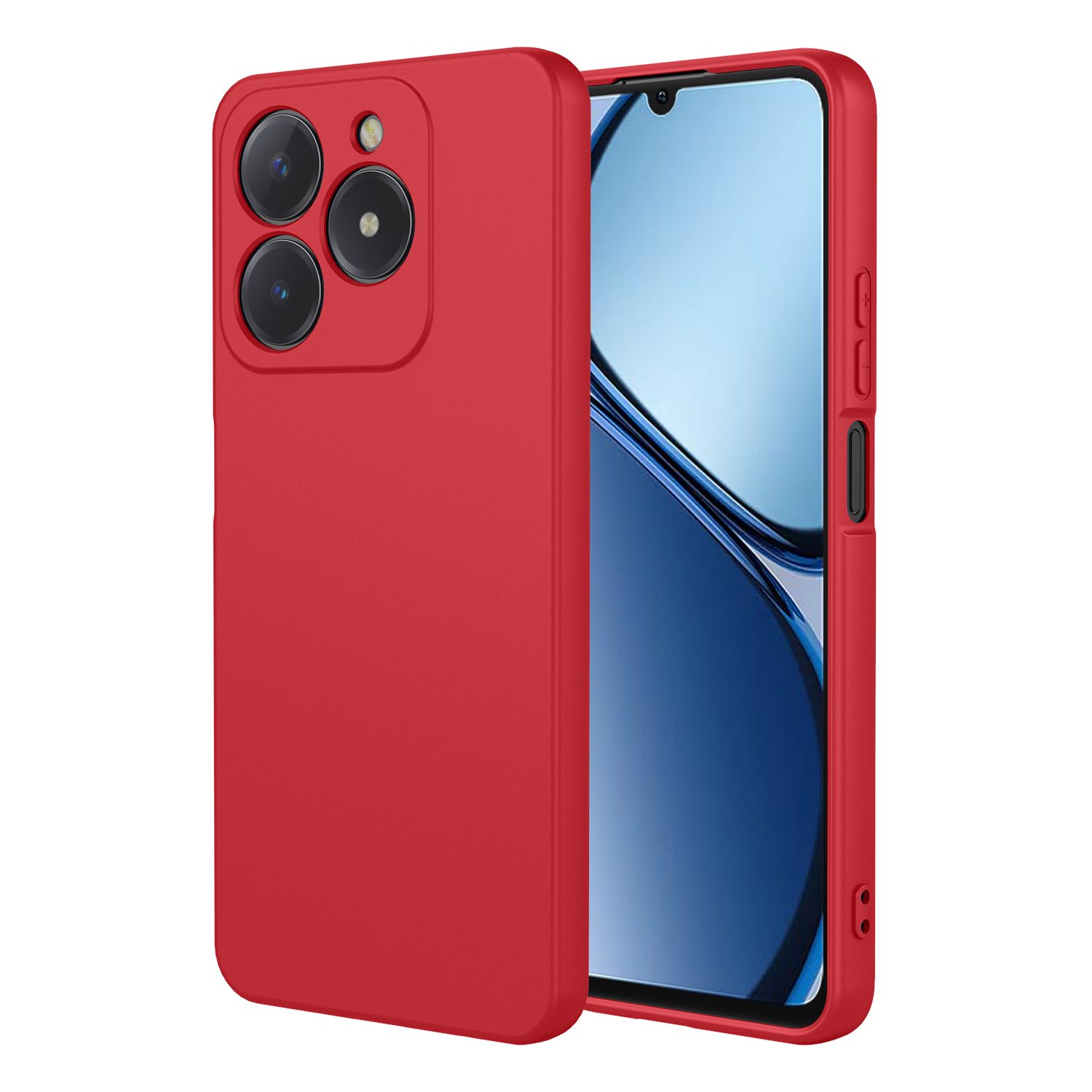 Phone Case for Realme C63/Realme C61, With Microfiber Lining Soft Micro Fiber TPU Soft Flex Silicone Case