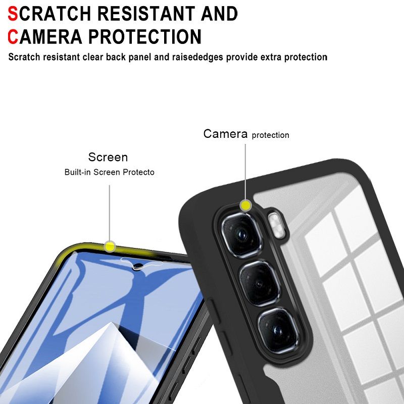 360 Full Protection Case for infinix Hot 60 Pro+/Plus (X6886) Cover Built-in Screen Protector