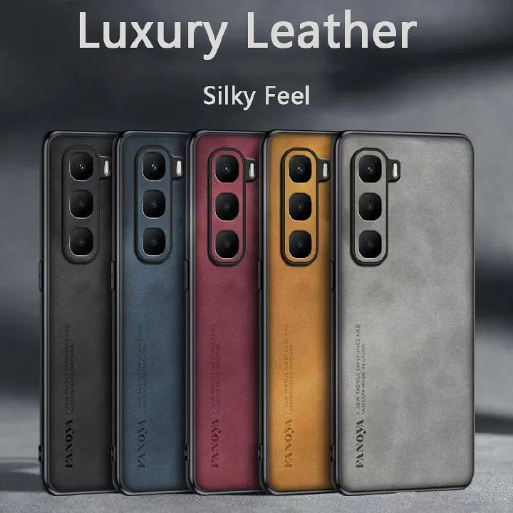 Luxury Business Retro Leather Phone Case for Infinix Hot 60 Pro+/Plus Shockproof Fall prevention Protective Case
