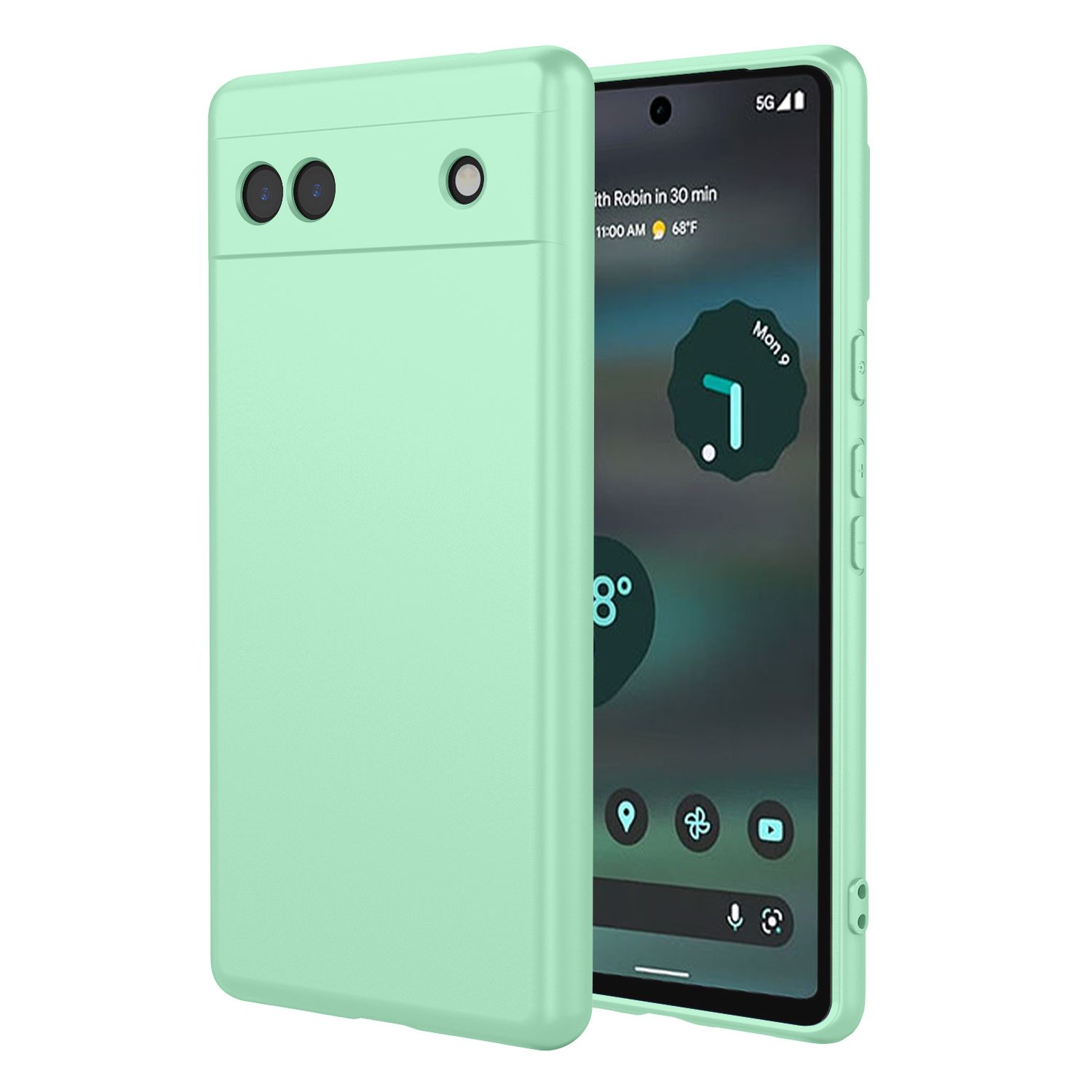 Phone Case for Google Pixel 6a, With Microfiber Lining Soft Micro Fiber TPU Soft Flex Silicone Case