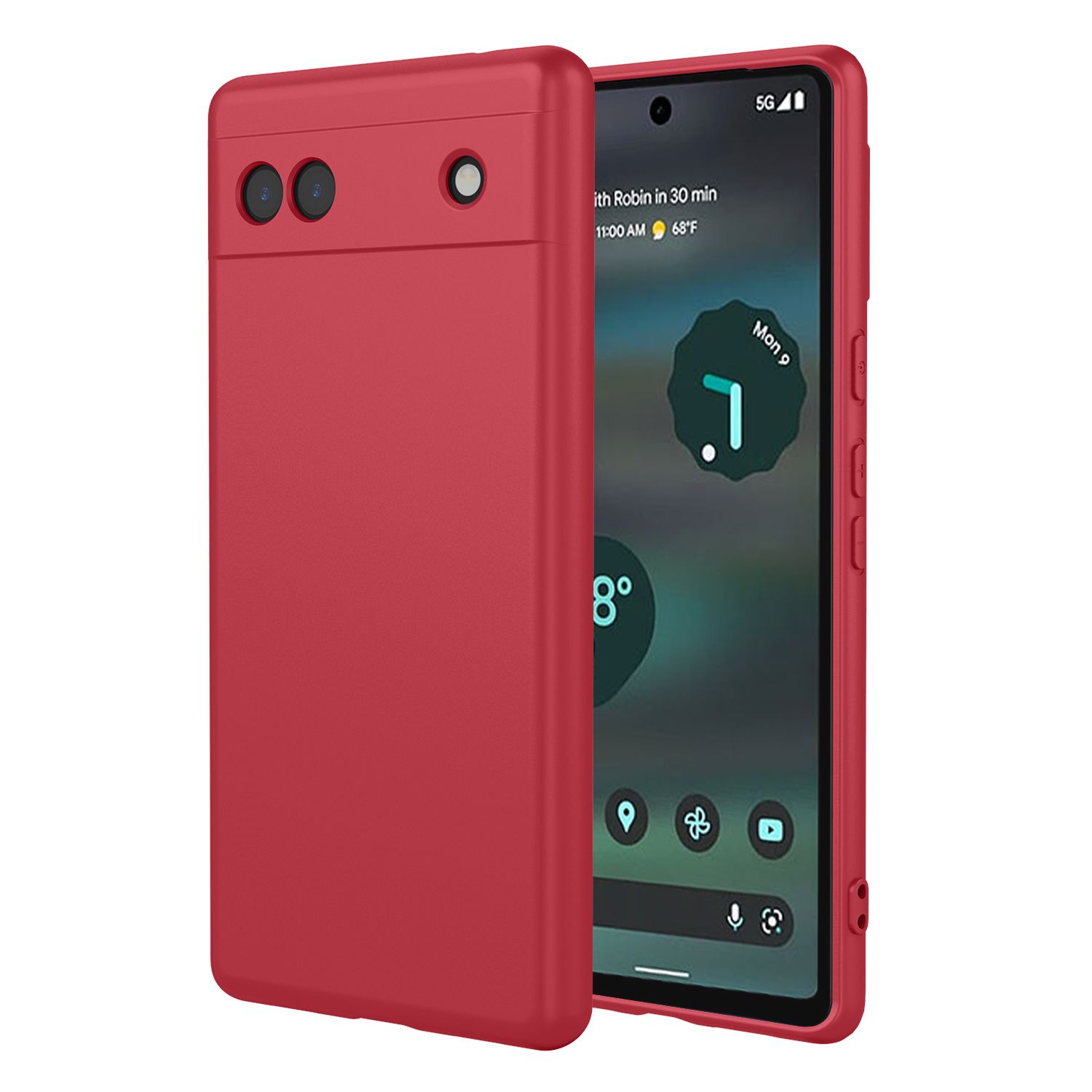 Phone Case for Google Pixel 6a, With Microfiber Lining Soft Micro Fiber TPU Soft Flex Silicone Case